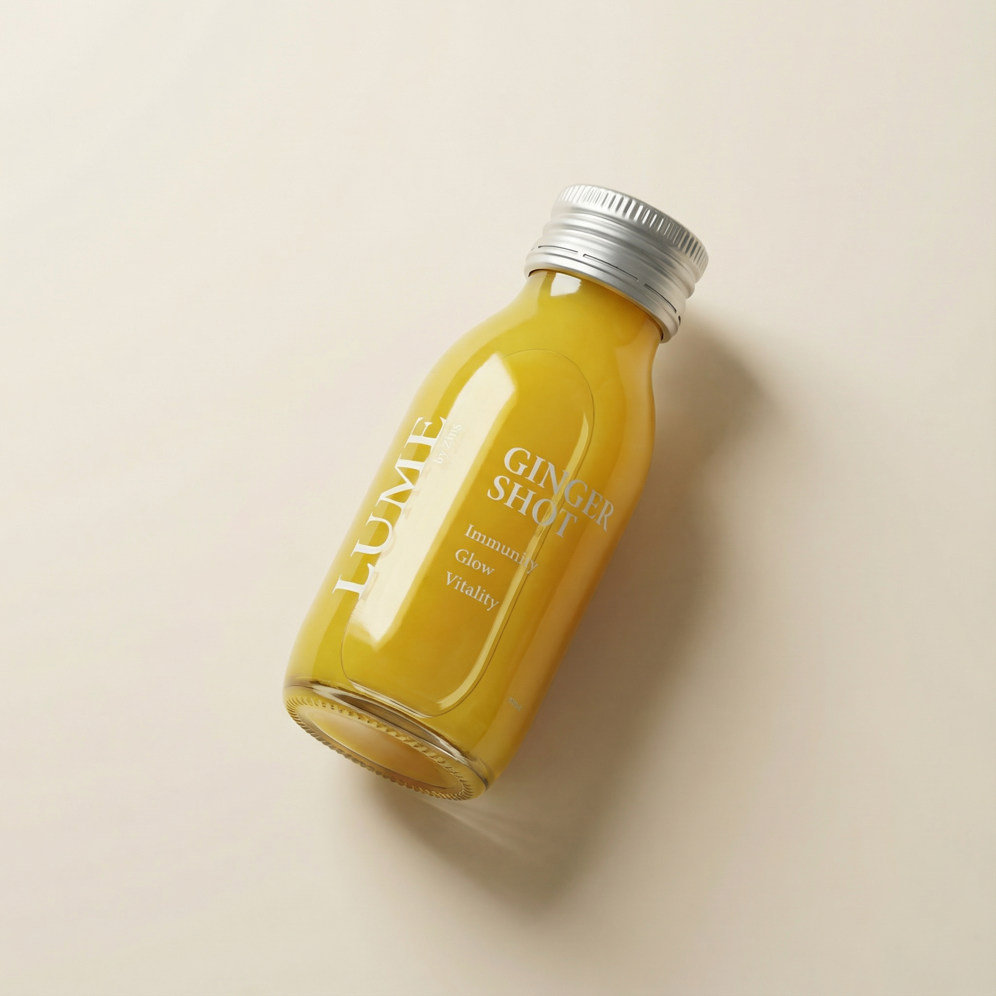 LUME 60ml ginger shot bottle — smooth daily wellness shot with immunity, glow and vitality benefits